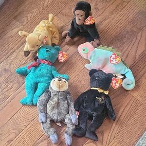 Set Of 6 TY Beanie Babies